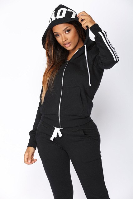 Pant Tops 2Pcs Set Women Ladies Tracksuit Crop Hoodies Sweatshirt Pants Sets Leisure Wear Casual Suit - Shaners Merchandise