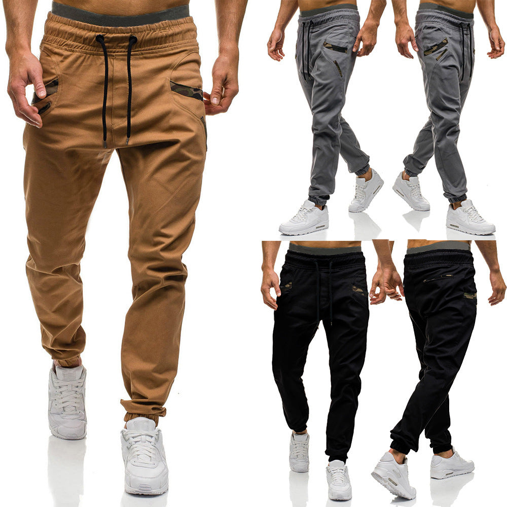 Fashion Men Gyms Pure Color Pants Joggers Fitness Casual Long Pants Me 