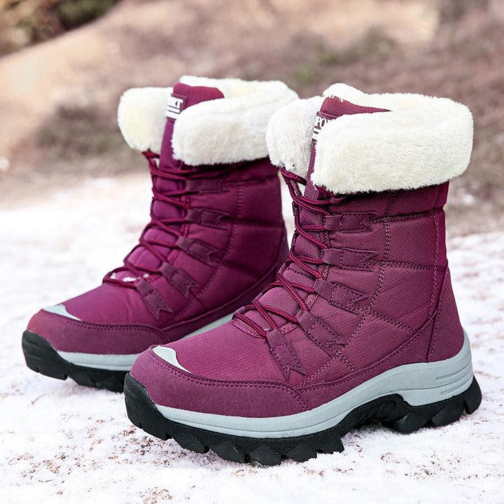 Women's winter plush warm cotton shoes, oversized cotton shoes, snow boots, middle-aged and elderly outdoor snow boots, high top cotton shoes - Shaners Merchandise