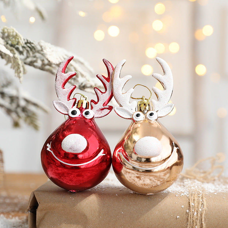 Christmas decorations, reindeer scene decorations, Christmas tree decorations, plastic ceiling ornaments, hanging balls