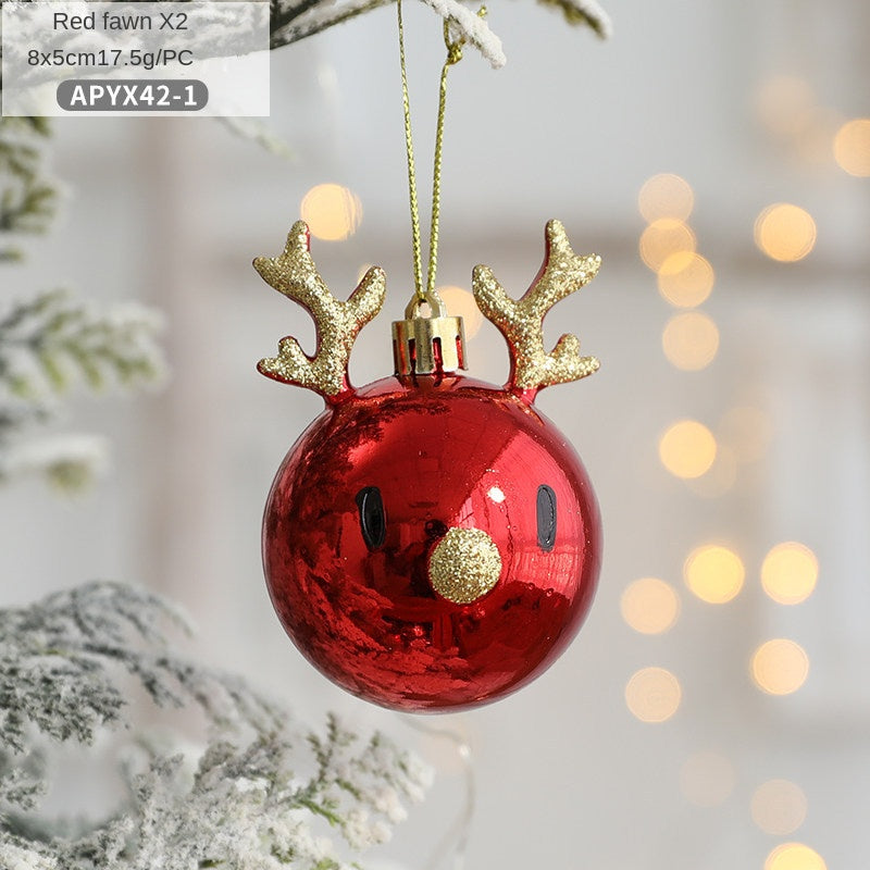 Christmas decorations, reindeer scene decorations, Christmas tree decorations, plastic ceiling ornaments, hanging balls