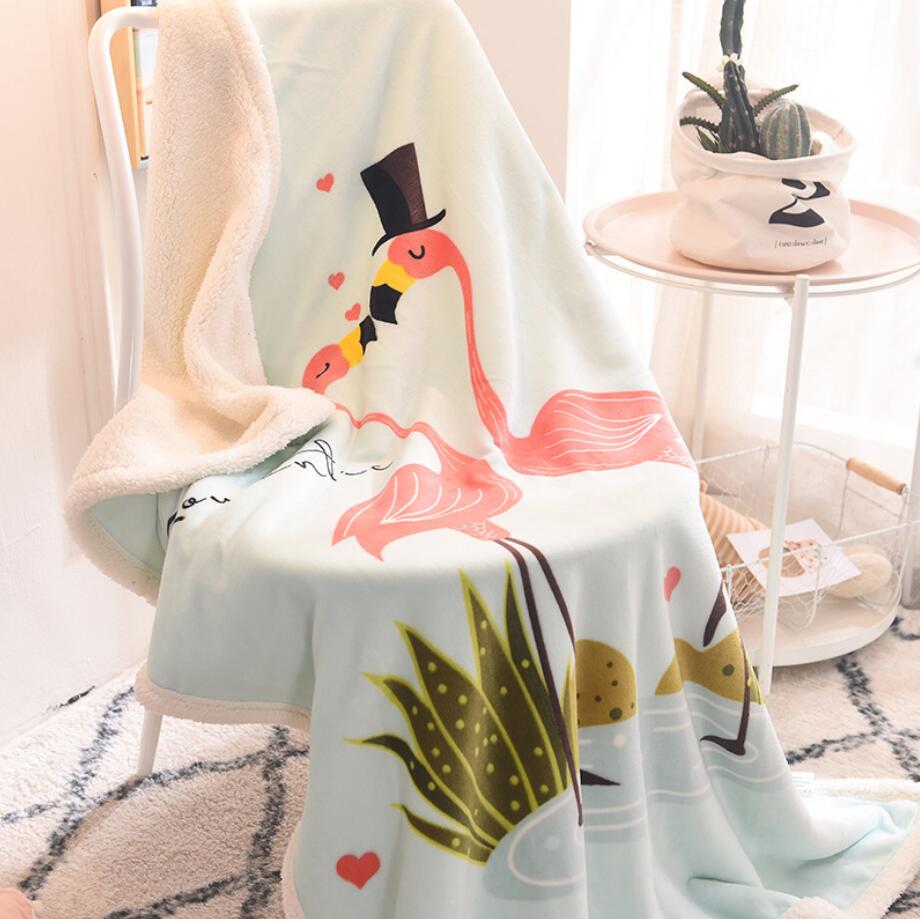 Children's coral fleece blanket double thick cartoon lambskin children's blanket - Shaners Merchandise
