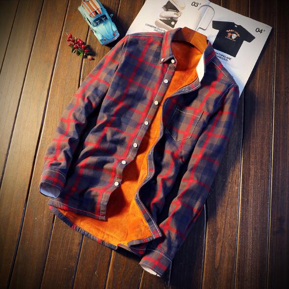 Men Autumn Winter Spring Plaid Flannel Shirts - Shaners Merchandise