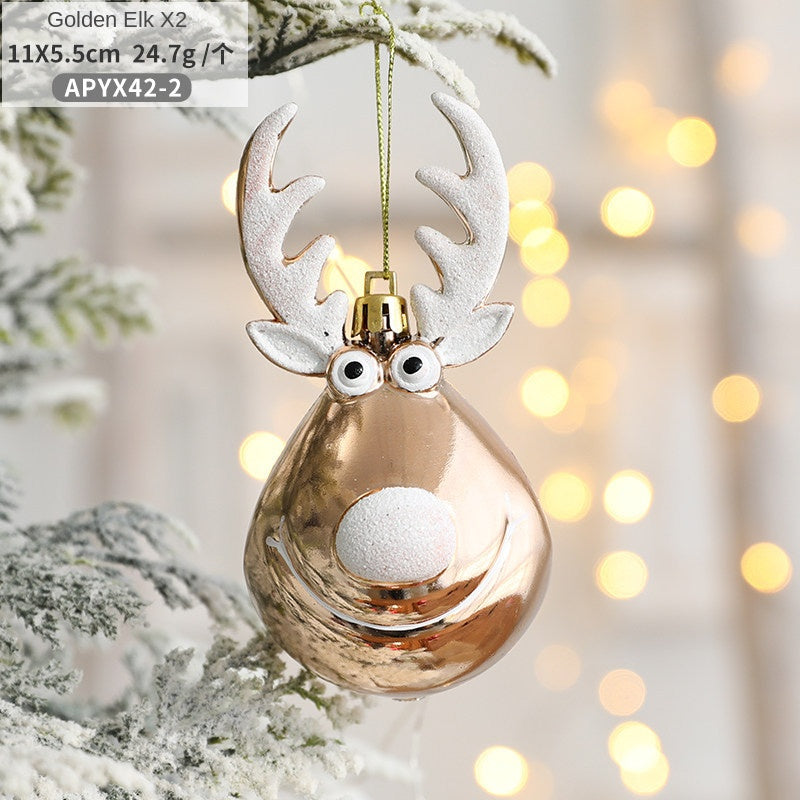 Christmas decorations, reindeer scene decorations, Christmas tree decorations, plastic ceiling ornaments, hanging balls