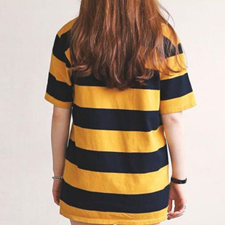 Women stripe T-Shirt Streetwear Oversized TShirt Casual shirts clothes summer Loose Hipster Tops Tees O-neck Short Sleeve Female - Shaners Merchandise