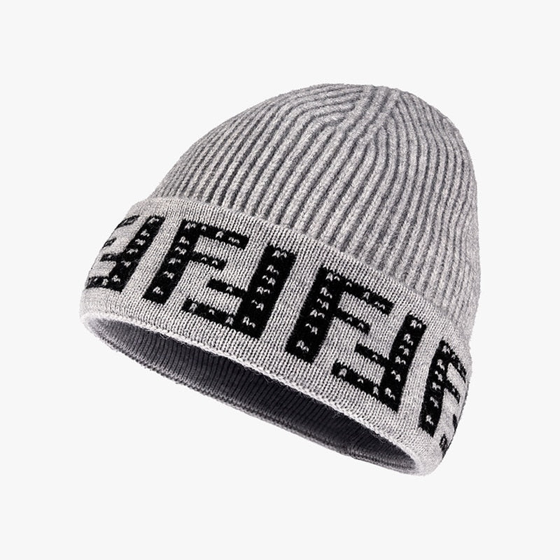 Letter Beanie Hat for Women Winter Hat Soft Knitted Skullies Hat Warm Thick Bonnet Cap Female Hats for Girl hat