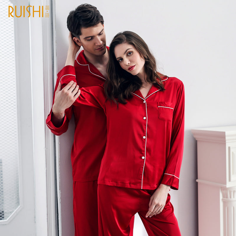 J&Q christmas products couple matching silk pijamas home clothing for man and women couple Christmas pajamas christmas clothing