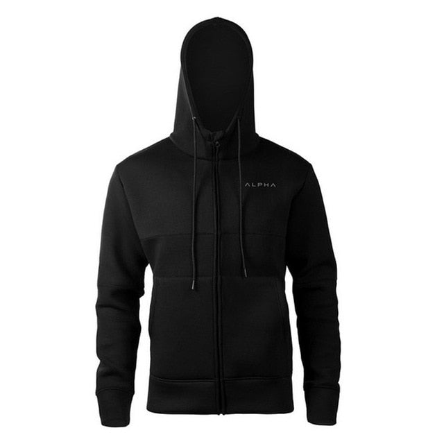 Mens Hoodies Fashion Alpha Brand Hoody Cotton Long Sleeves SweatShirt Zipper Cardigan Style Hoody Male Casual Sweatshirt