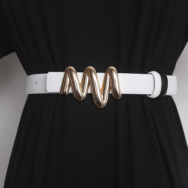 Women's Runway Fashion Genuine Leather Cummerbunds Female Dress Corsets Waistband Belts Decoration Narrow Belt