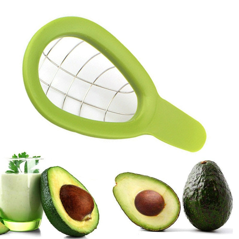 Avocado Slicer Melon Fruits Vegetable Cutter Stainless Steel Kitchen Hand Tool Gadgets Dice Cube