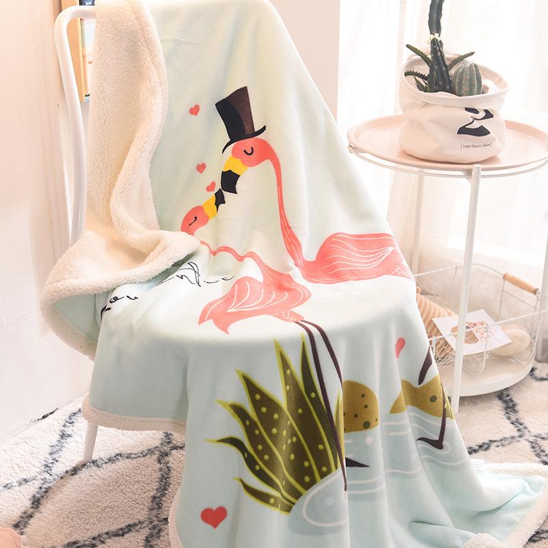 Children's coral fleece blanket double thick cartoon lambskin children's blanket - Shaners Merchandise