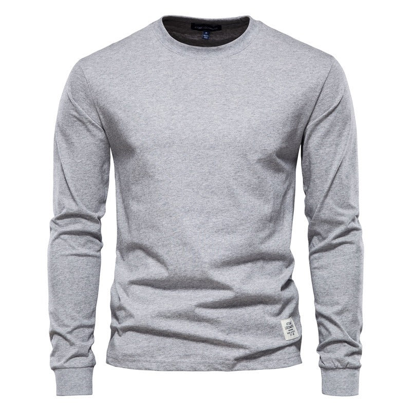 Autumn Fashion Long Sleeve New Men's Solid Long Sleeve Top High Street Inner Cotton T-Shirt - Shaners Merchandise