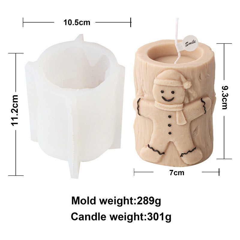 Christmas candle mold gingerbread man Santa Claus snowman deer head gift box scented candle holder mold