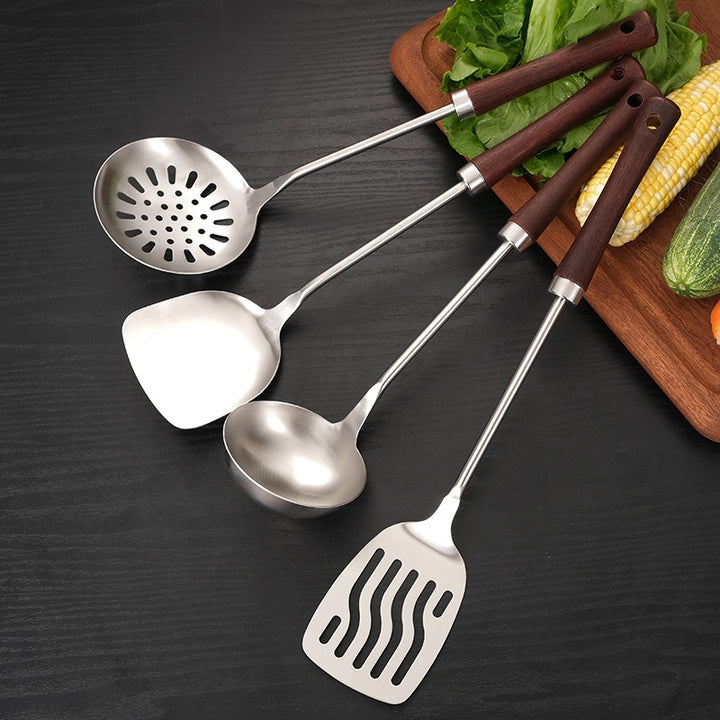 304 Stainless Steel Kitchen Utensil Set with wooden handle New design Kitchen Gadgets Cookware