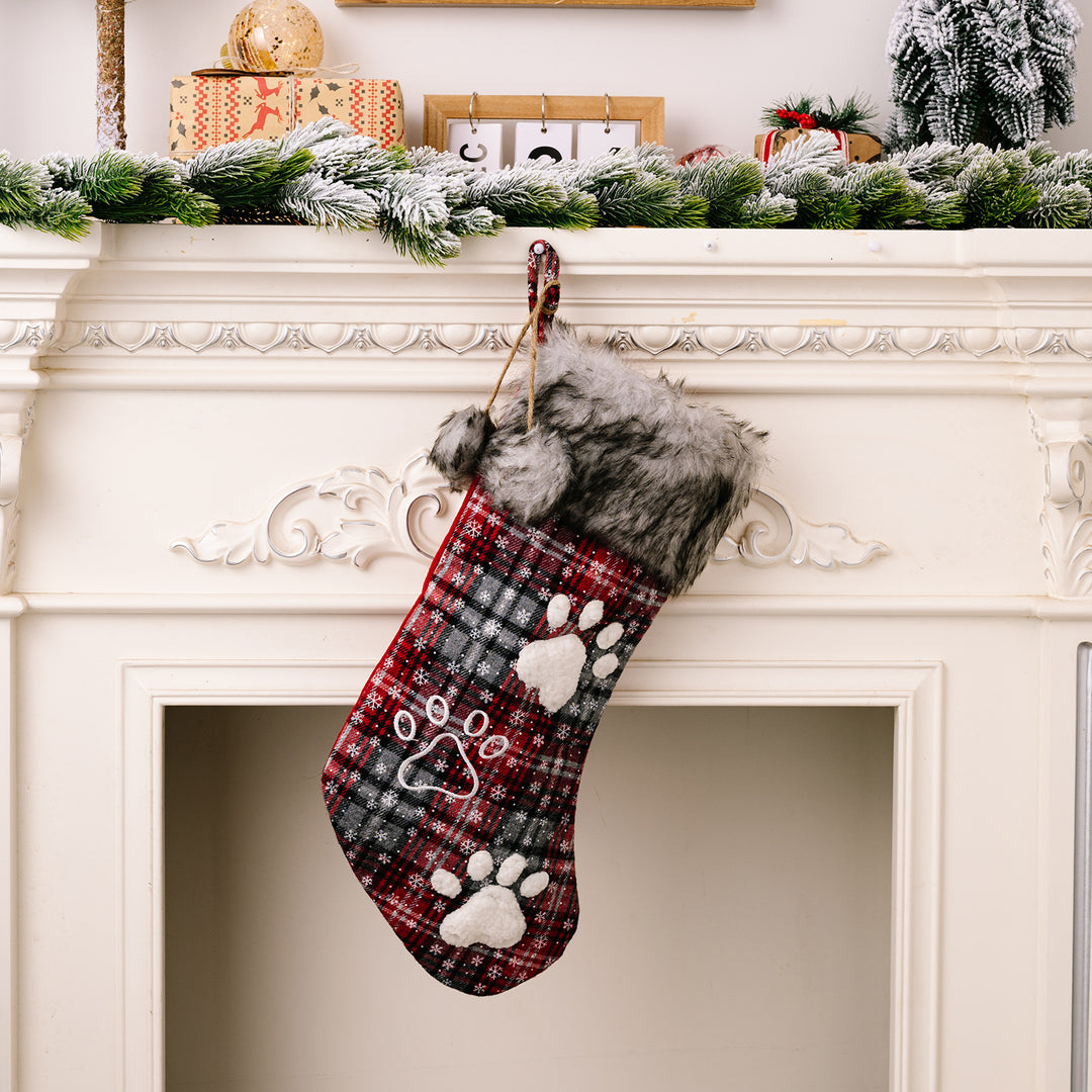 Christmas decoration supplies, high-end Christmas socks, pet socks, checkered socks, gift bags, letter socks