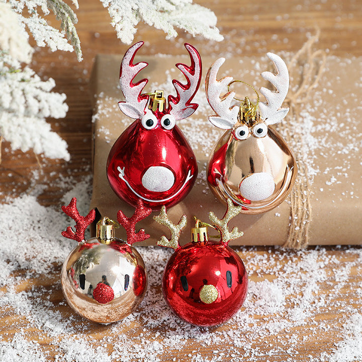 Christmas decorations, reindeer scene decorations, Christmas tree decorations, plastic ceiling ornaments, hanging balls