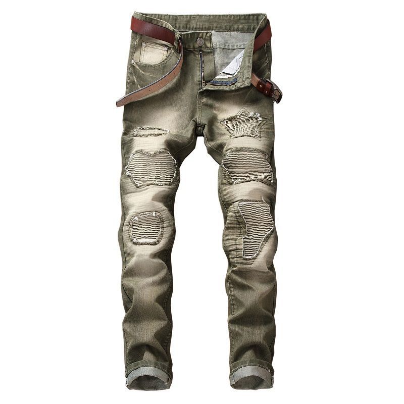 Fashion Hole Straight Jeans Homme Retro Mens Denim Trousers High Quality Cotton - Shaners Merchandise