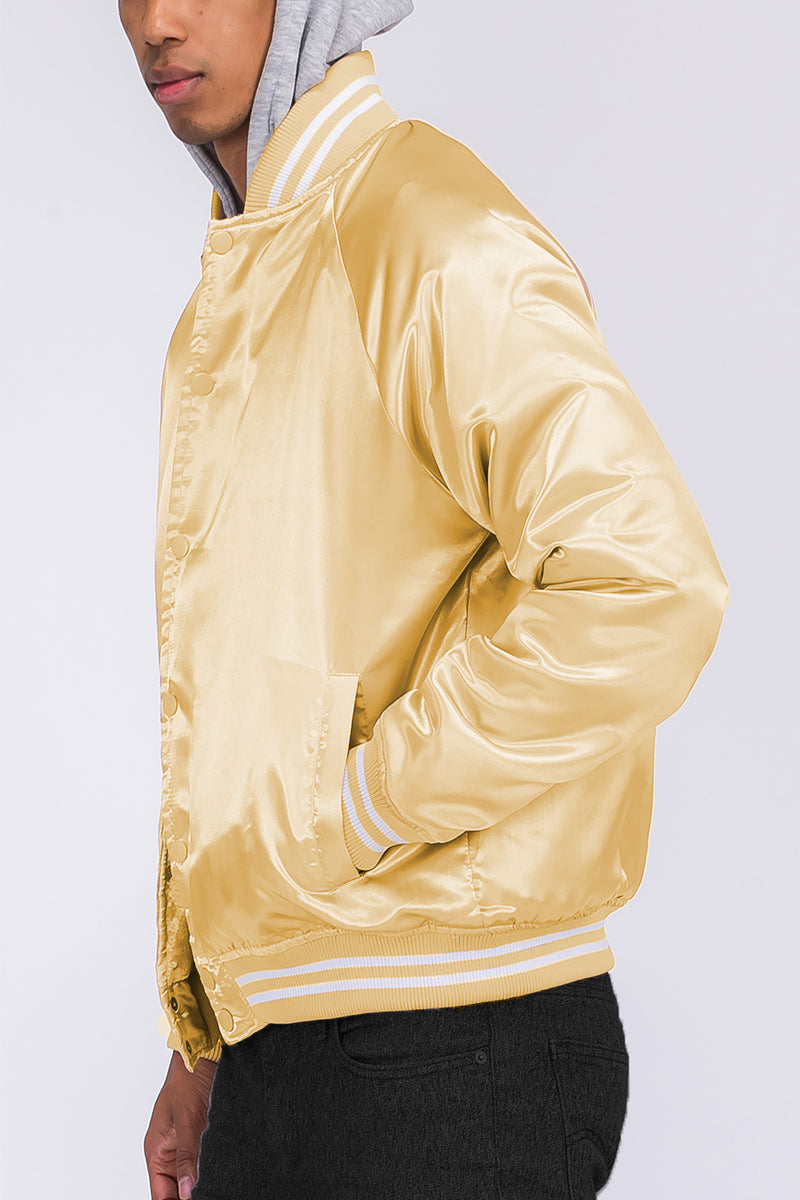 Satin Hooded Varsity Jacket - Shaners Merchandise