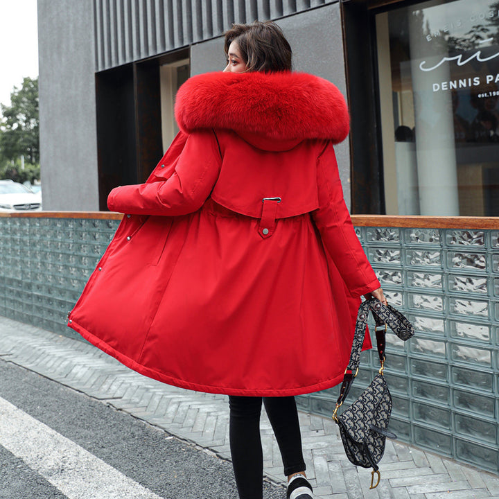 New Warm Fur Lining Long Parka Winter Jacket Women S Clothing Plus Size 6XL - Shaners Merchandise