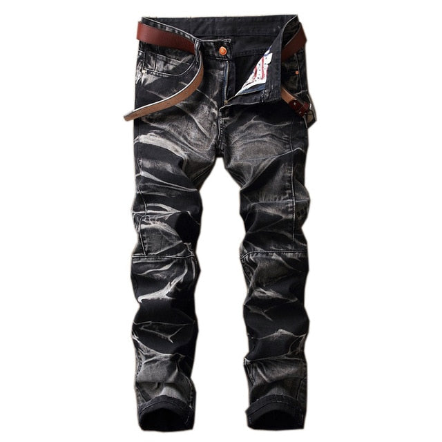 Fashion Hole Straight Jeans Homme Retro Mens Denim Trousers High Quality Cotton - Shaners Merchandise