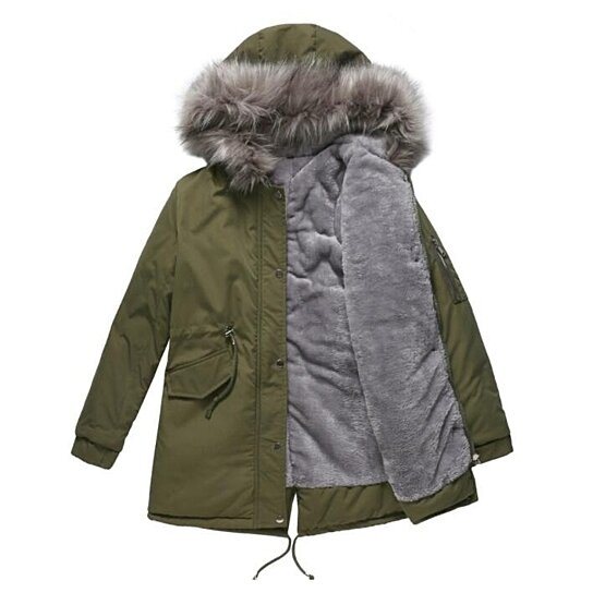 Women Drawstring Hooded Fleece Cotton Coat Outdoor - Shaners Merchandise