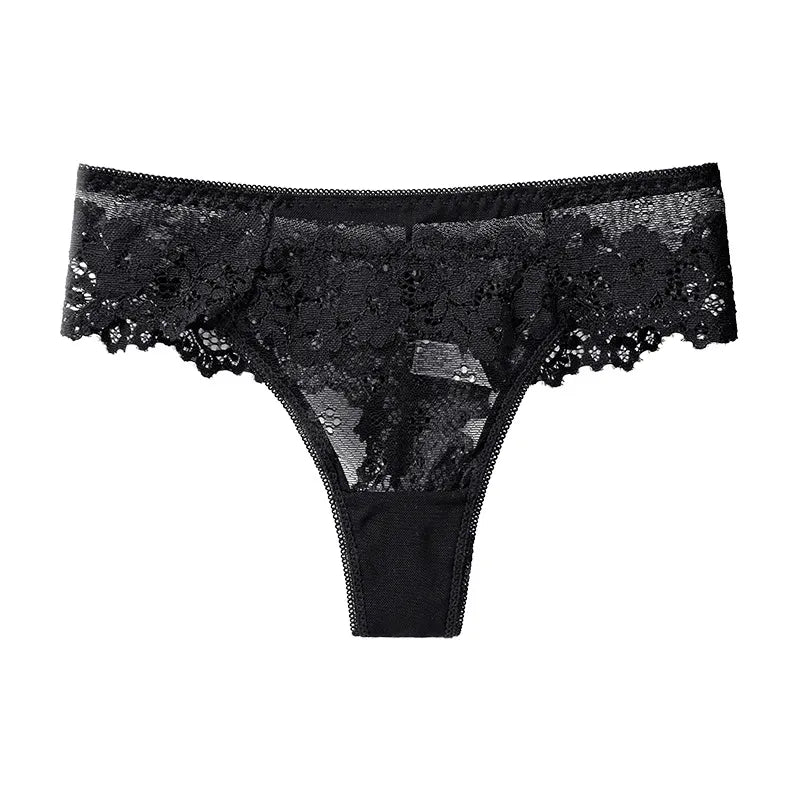 Lace Thong Women Lace Low Waist Panties Sexy Transparent Underwear Ladies - Shaners Merchandise