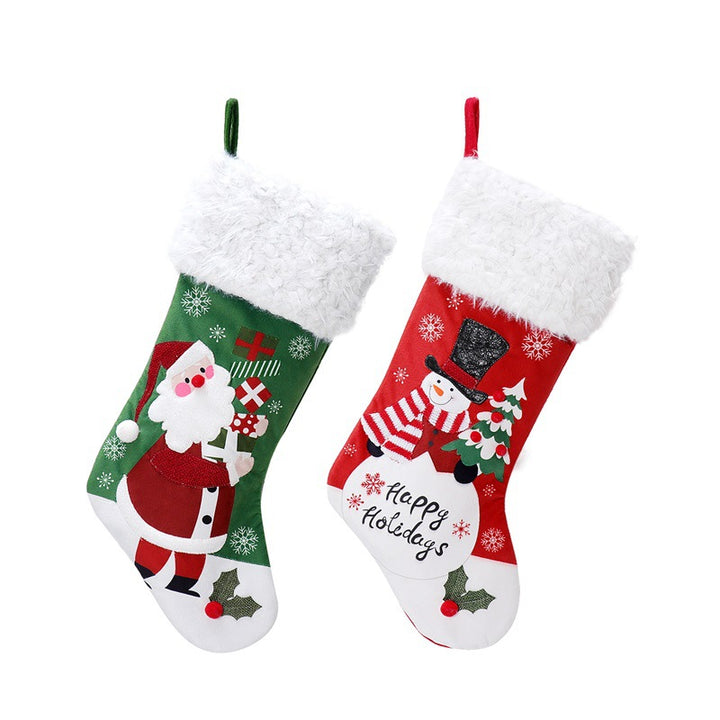 Christmas decorations Christmas pendants Christmas socks Santa Claus snowman velvet socks Christmas socks gift bags