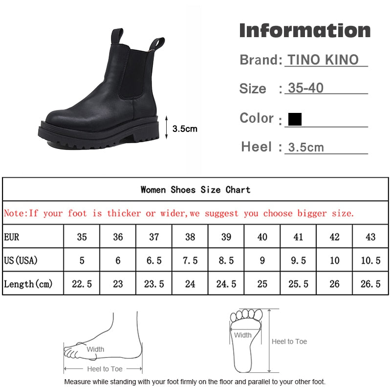 Women Chunky Heel Ankle Boots Woman Shoes Autumn Brand Designer Chelsea Boots Female Platform Boots Lasdies Fashion