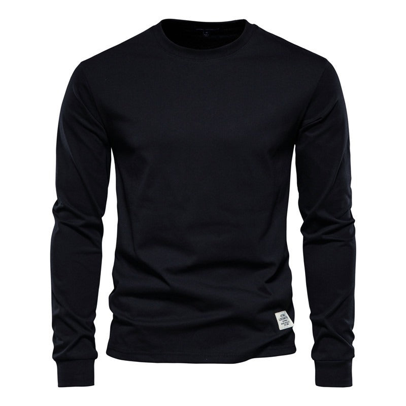 Autumn Fashion Long Sleeve New Men's Solid Long Sleeve Top High Street Inner Cotton T-Shirt - Shaners Merchandise