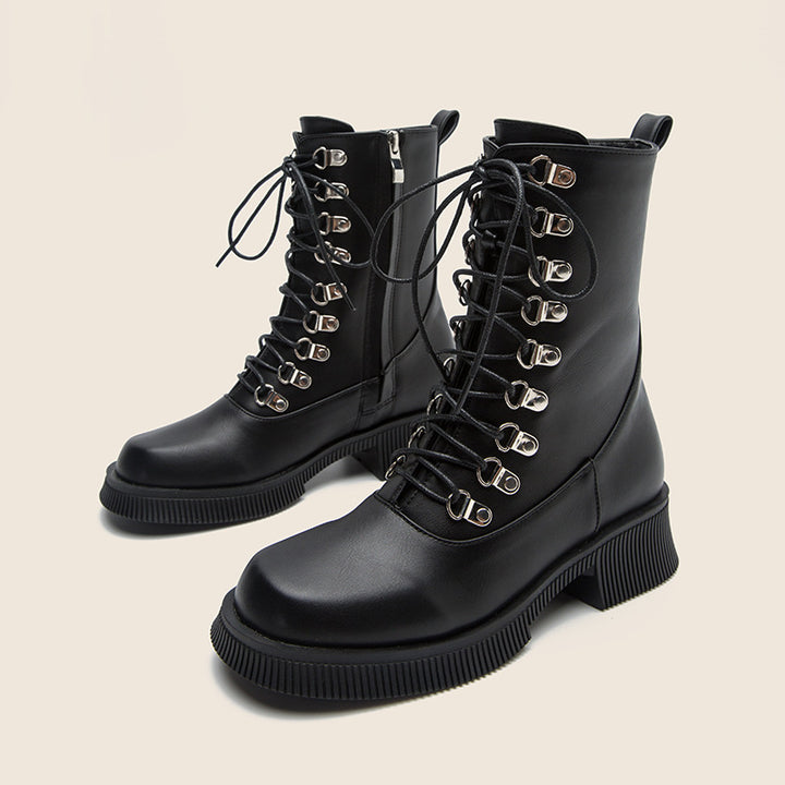 Thick soled Martin Boots Women's New Autumn and Winter Short Boots Thick Heels Slim Boots Motorcycle Boots - Shaners Merchandise