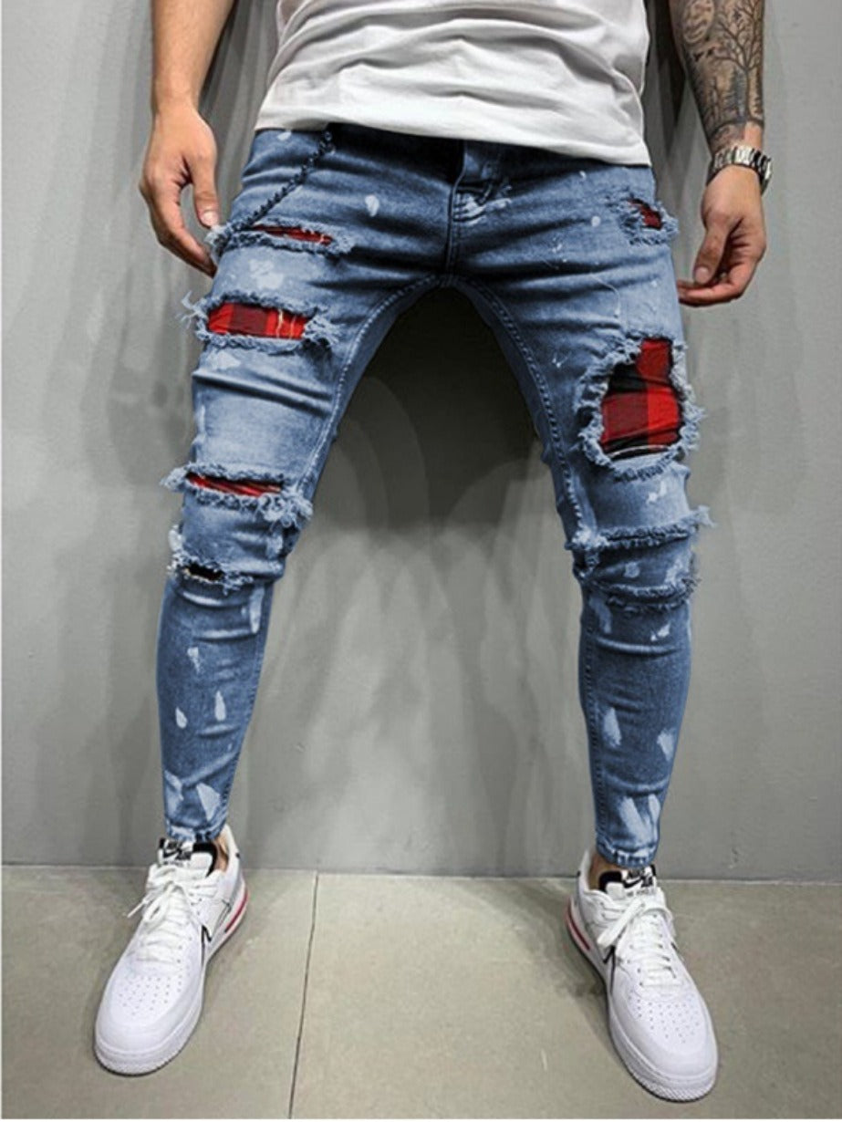 High Quality Men's Jeans Lacquer Shattered and Broken Fashion New Jeans - Shaners Merchandise