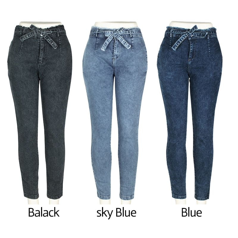 High Waist Jeans Women Streetwear Bandage Denim Plus Size Jeans Femme Pencil Pants Skinny Jeans - Shaners Merchandise