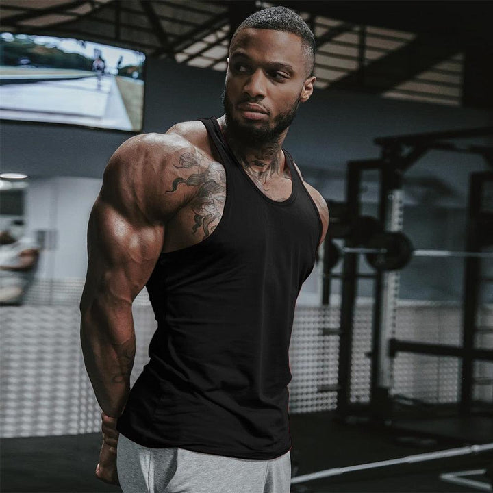 Men Gym Singlet Stringer Muscle Tank Tops Fitness Sport Shirt Y BACK Racer Workout Tops Vest - Shaners Merchandise