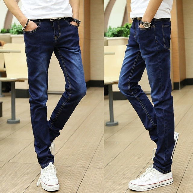 Men's Harem Jeans Fashion Men Washed Feet Shinny Denim Pants Hip Hop Sportswear Elastic Waist Pants