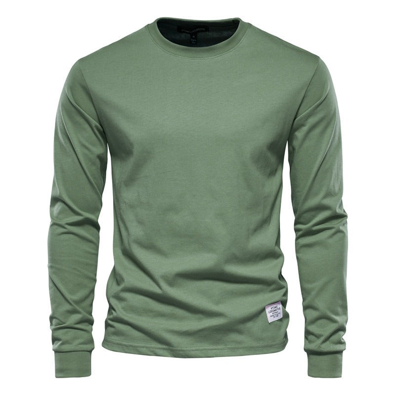 Autumn Fashion Long Sleeve New Men's Solid Long Sleeve Top High Street Inner Cotton T-Shirt - Shaners Merchandise