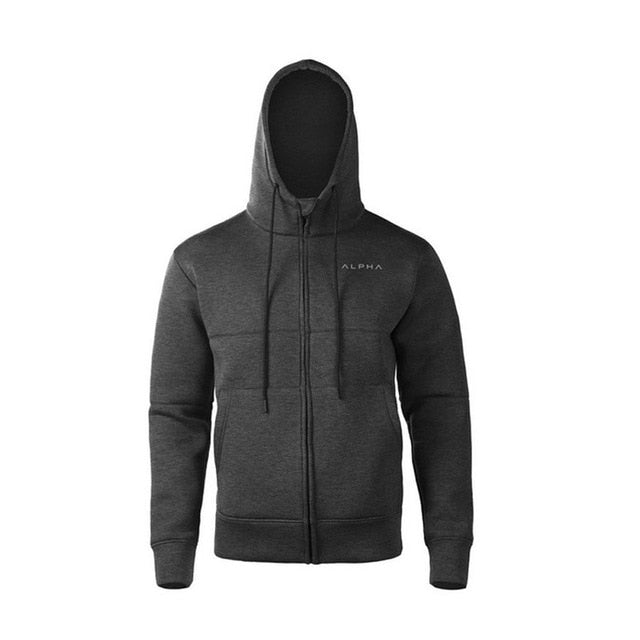 Mens Hoodies Fashion Alpha Brand Hoody Cotton Long Sleeves SweatShirt Zipper Cardigan Style Hoody Male Casual Sweatshirt