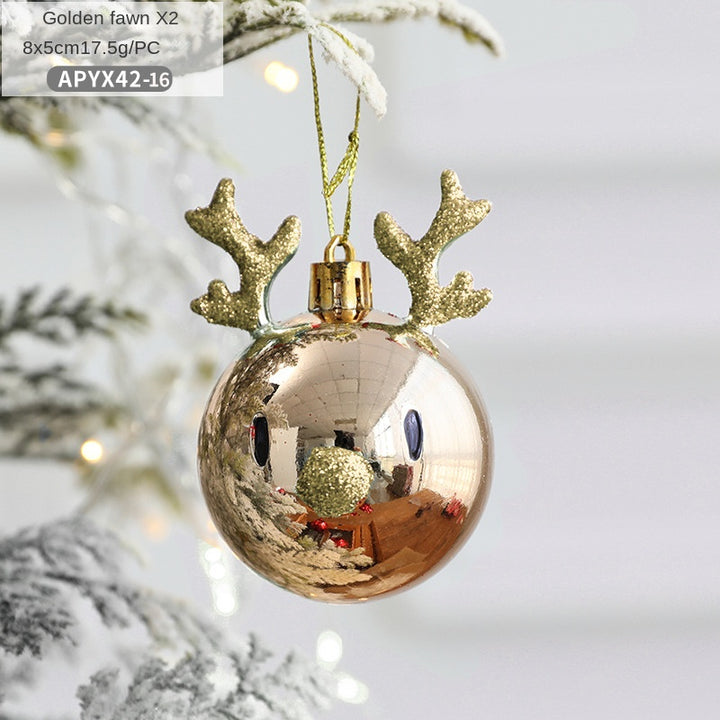 Christmas decorations, reindeer scene decorations, Christmas tree decorations, plastic ceiling ornaments, hanging balls