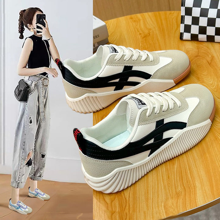 Korean Version Flat Bottomed Small White Shoes for Womens New Breathable Casual Student Board Shoes for Womens Running Shoes