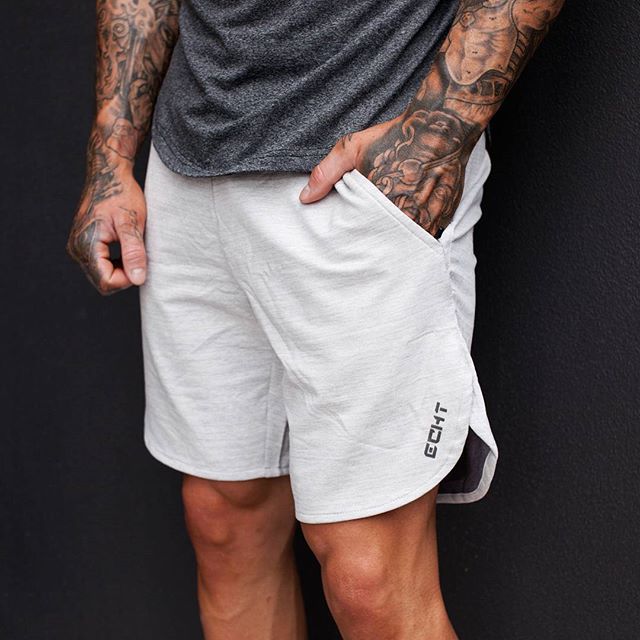 Men Running Shorts Jogging Training Sports Sportswear Fitness Exercise Gym Shorts Pocket Clothes Breathable Quick Dry