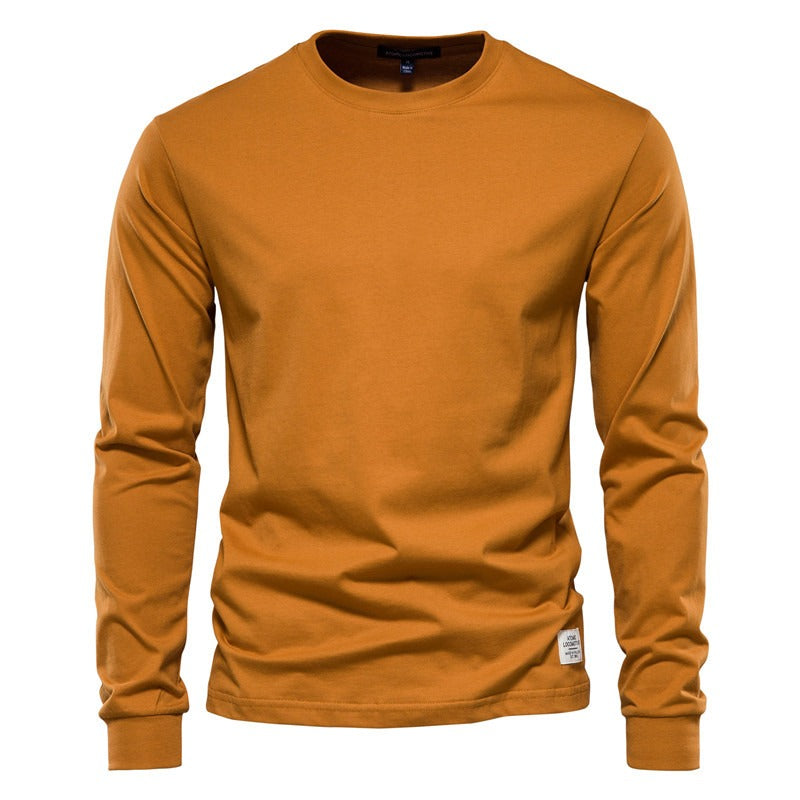 Autumn Fashion Long Sleeve New Men's Solid Long Sleeve Top High Street Inner Cotton T-Shirt - Shaners Merchandise