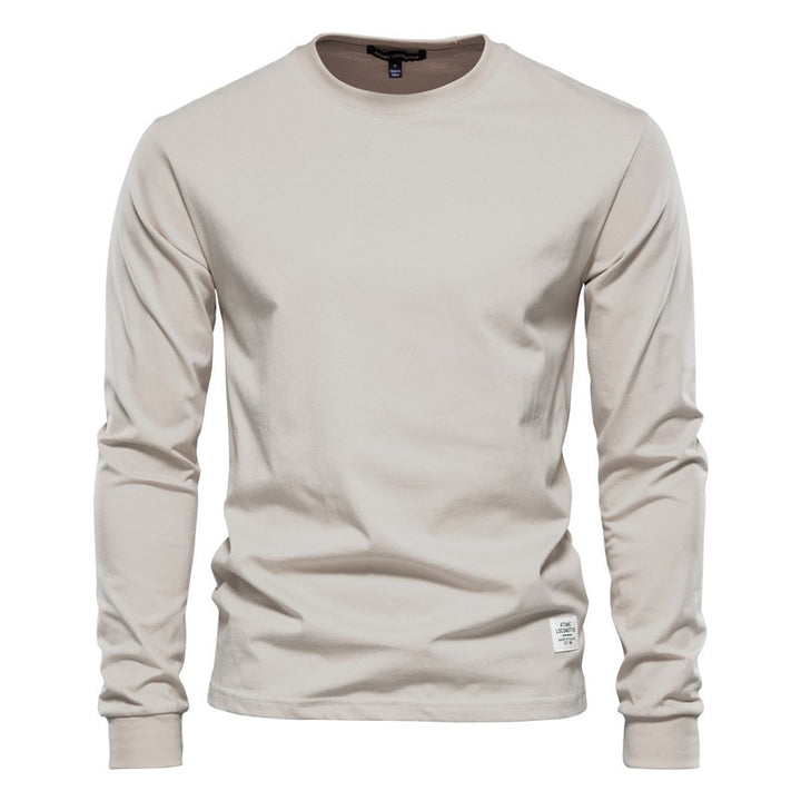 Autumn Fashion Long Sleeve New Men's Solid Long Sleeve Top High Street Inner Cotton T-Shirt - Shaners Merchandise