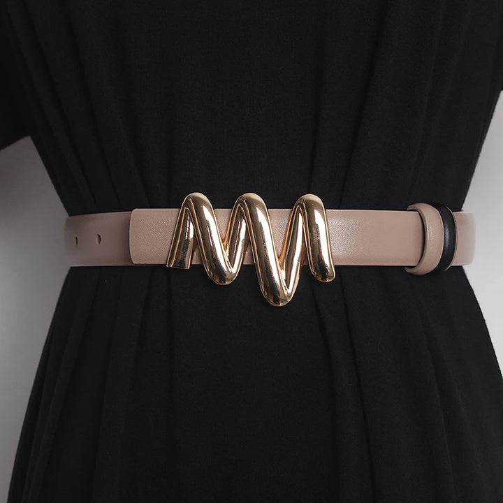 Women's Runway Fashion Genuine Leather Cummerbunds Female Dress Corsets Waistband Belts Decoration Narrow Belt