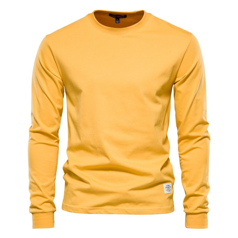 Autumn Fashion Long Sleeve New Men's Solid Long Sleeve Top High Street Inner Cotton T-Shirt - Shaners Merchandise