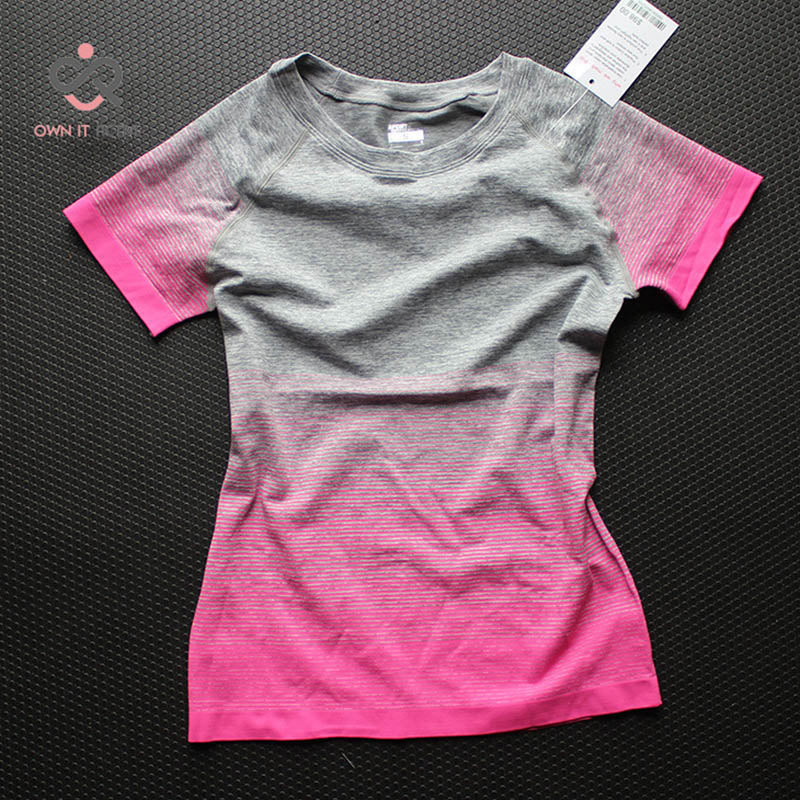 Gym Women's Sport Shirts Quick Dry Running T-shirt Sleeve Fitness Clothes Tees & Tops Deporte Mujer P096 - Shaners Merchandise