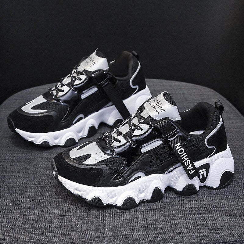 Women's shoes new breathable Korean sports shoes thick-soled student running women's shoes - Shaners Merchandise