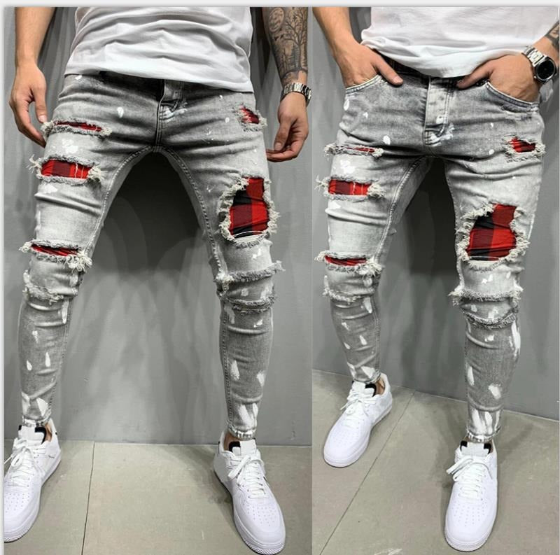 High Quality Men's Jeans Lacquer Shattered and Broken Fashion New Jeans - Shaners Merchandise