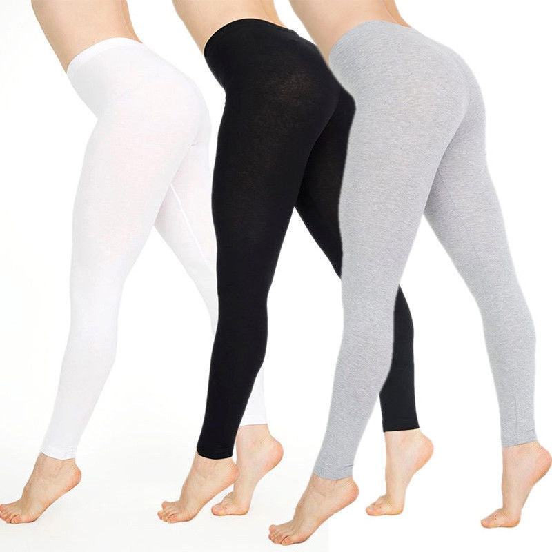 Womens Casual Ankle-length Leggings Elastic Waist Cotton Leggings Female Women Clothing Plus Size 2XL - Shaners Merchandise