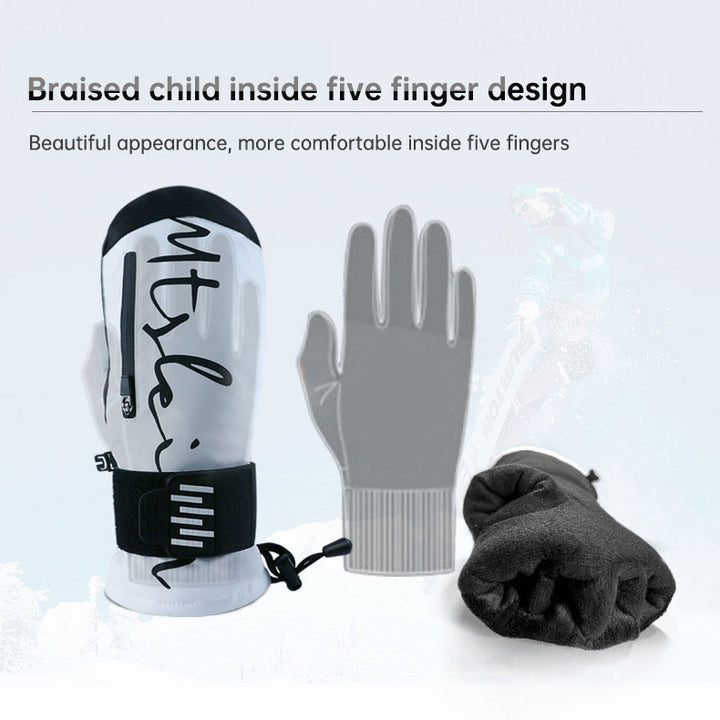 Snow season built-in wrist ski gloves men and women veneer to keep warm and shock absorption touch screen ski gloves