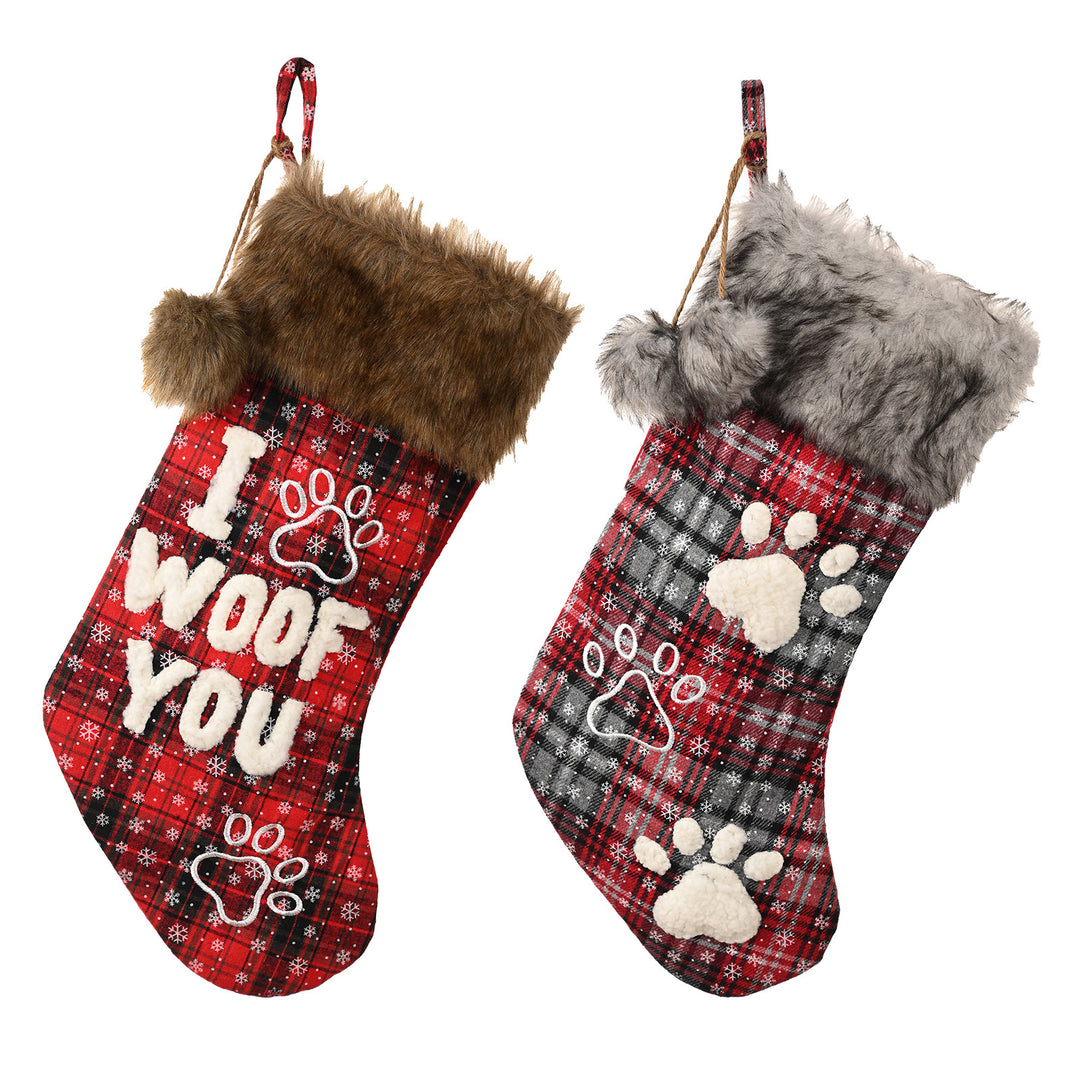 Christmas decoration supplies, high-end Christmas socks, pet socks, checkered socks, gift bags, letter socks