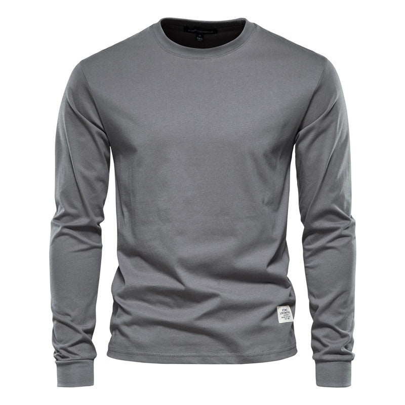 Autumn Fashion Long Sleeve New Men's Solid Long Sleeve Top High Street Inner Cotton T-Shirt - Shaners Merchandise